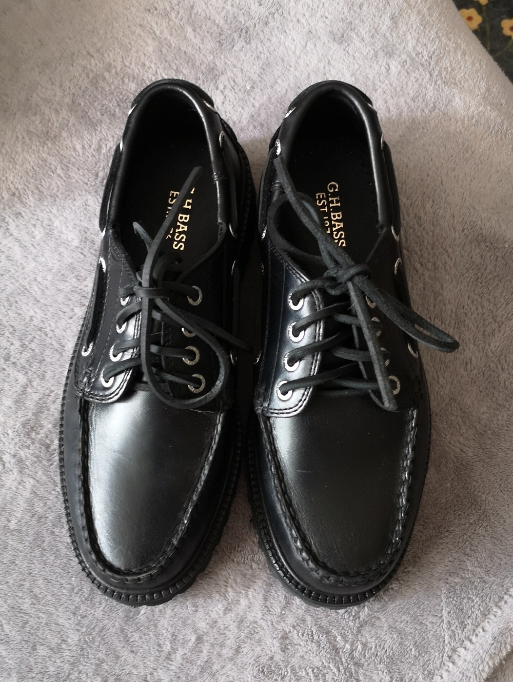 Brand New without Tags Women's G.H. Bass Genuine Leather Shoes Size 7.5 US Black